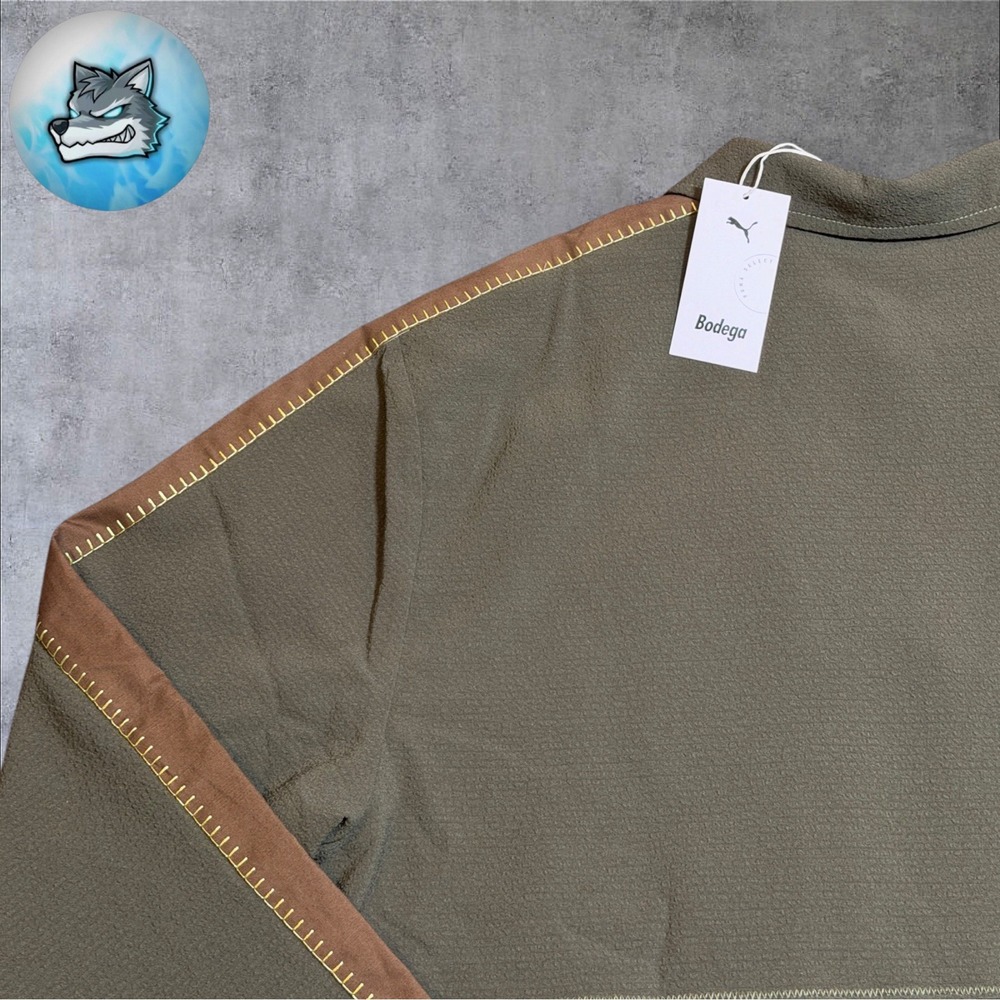 Puma x Bodega T7 Coaches Jacket Dark Olive Green Quickstrike Size L 633483 70 - Picture 12 of 14